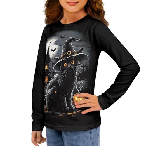 Long Sleeve Shirts for Teen Girls Vintage Soft Girls Blouse Fall Winter Outfits Crewneck Shirt for School Day 3-16Y4