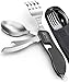 ORBLUE 2-PACK 4-in-1 Camping Utensils - Portable Stainless-Steel Camping Spoon, Fork, Knife and Can/Bottle Opener - Backpacking Utensils with Case