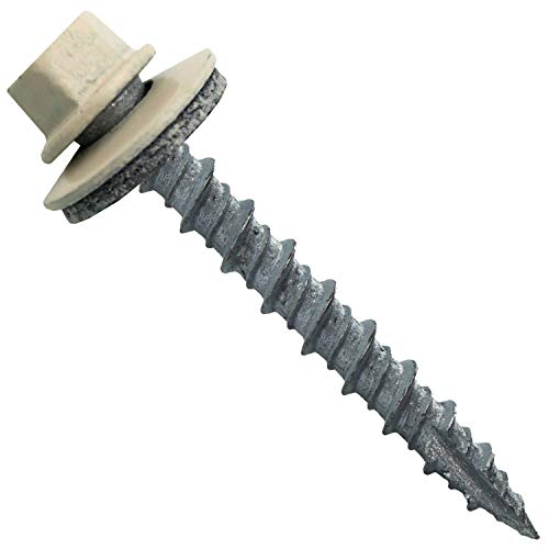 Metal roofing screws with ivory head, 250-pack (10 x 1-1/2")