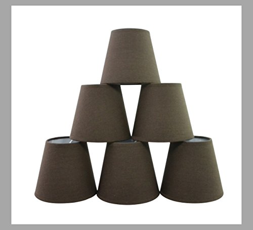 Conjunto de 6 piezas Clamp Pantalla de lámpara para lampara y lampara de pared (Chocolate negro) / Set of 6 Clip Lamp Shade for Chandelier and wall lamp (Black Chocolate) Cover