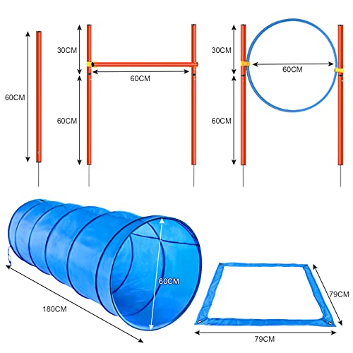 image for XiaZ Dog Agility Training Equipments, Obstacle Courses Starter Kit, Pe