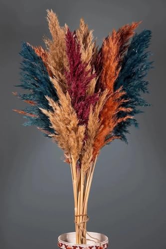 Conjunto de Hierba Pampas Seca Multicolor 15 Piezas 100cm miniatura 1