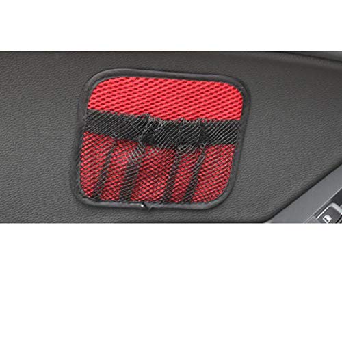 Boomboost Universal Car Back Back Trunk Asiento Bolsa de Almacenamiento Malla Auto Organizador Elastic String Net Pocket Bag Accesorios del Coche - Rojo