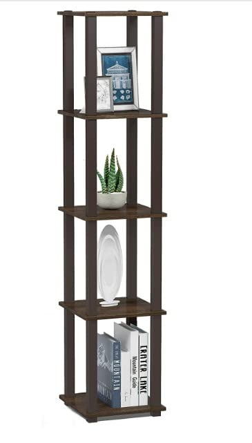 Future Generation v Group Turn-N-Tube Compact Multipurpose Shelf Display Rack/Bookshelf/SHOERACK Shelf,Square Design (5 FL../ Square., Wenge- Flowery)
