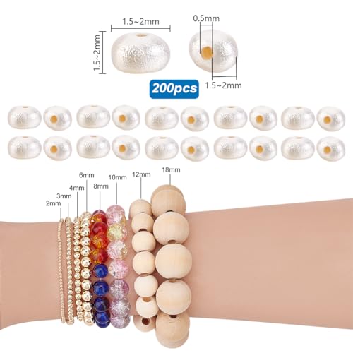 Perles d'eau douce de 1,5 à 2 mm, petites perles d'espacement en vrac - 5