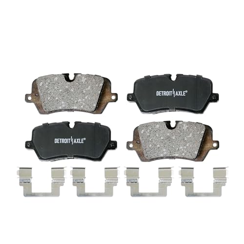Image of Detroit Axle - Rear Brake Pads for Land Rover Range Rover Sport Discovery Defender 90 110 130, Ceramic Brake Pads w /Hardware Replacement