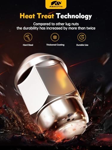 Image of MIKKUPPA 1 /2-20 Lug Nuts, 20pcs Triple Layered Chrome Finish Closed End Bulge Acorn Tire Nut Replacement for Jeep Wrangler JK Liberty Grand Cherokee, Ford Explorer Mustang Aftermarket Wheel