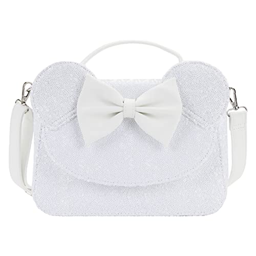 Sac à bandoulière Minnie Disney par Loungefly paillettes blanches pour mariage