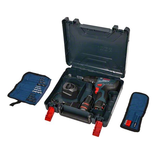 Bosch Professional GSB 120-LI Akülü Darbeli Delme Vidalama Makinesi + 23 parça vidalama seti (12 Volt, 2 x 2,0 Ah Akü, Şarj Cihazı, Plastik Çanta)