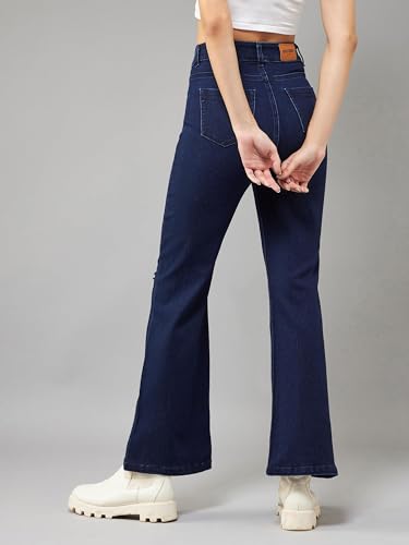 Image of Dolce Crudo Boot Cut High Rise Cropped Jeans for Women