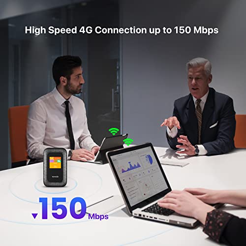 Tenda 4G Mobile Hotspot, 4G Lte Cat4 150Mbps Mifi Device, 4G Router, Support Usb Interface Charging|2100 Mah Battery, No Configuration Required (4G185), Black #TOP1