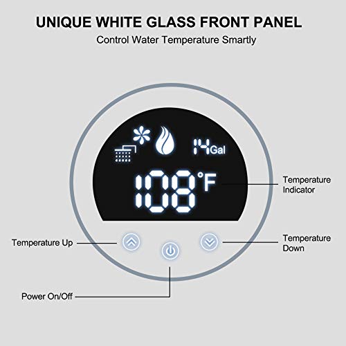 Tankless Water Heater Natural Gas, Camplux High Efficiency Natural Gas Tankless Water Heater With Fahrenheit Digital Display, 3.18 Gpm On Demand Water Heater For 2-3 Persons Bathroom Indoor Use,White #TOP2