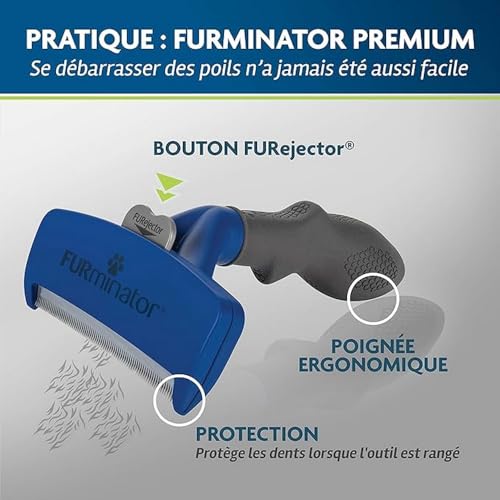 FURminator Ferramenta de remoção de pelos para cães grandes e longos de 23 a 41 kg, preto