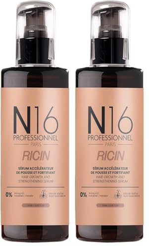 Sérum bio ricin N16 pousse rapide cheveux antichute sans sulfate 2x100ml
