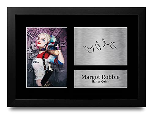 HWC Trading A4 FR Margot Robbie Suicide Squad Harley Quinn presenta un autógrafo impreso firmado...