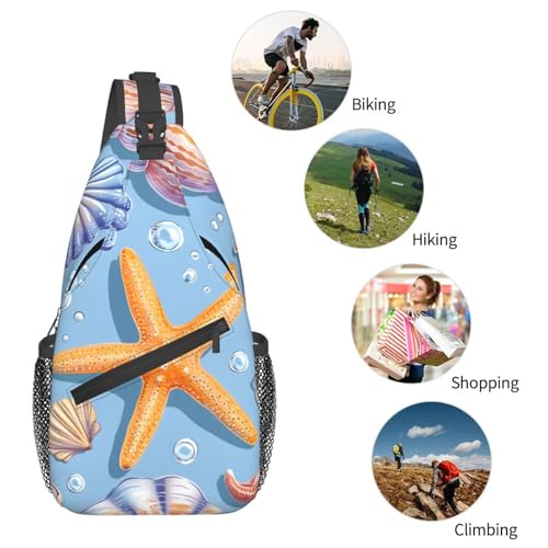 Bolso bandolera estampado estrella de mar unisex miniatura 6