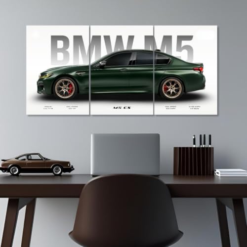 Image of Funk You Store M5 CS Poster Split Design Car Posters | 3 A3 Sized Cars Poster for Wall | Large Size (89 x 42 cm) Sportscar Wall Decor | M5 CS Car Posters for Room | Supercar (B 028)