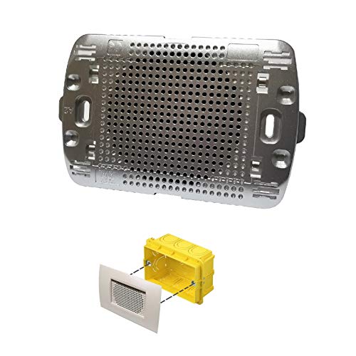 Diffusore audio sonoro da incasso per scatola cassetta 503 a parete altoparlante argento placca living light incluso LN4703 per amplificatore