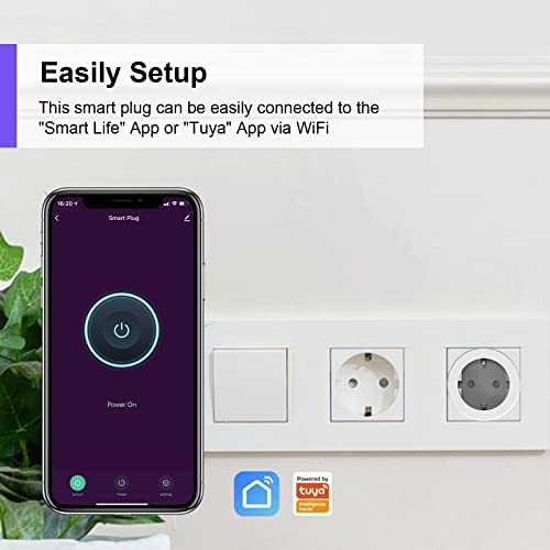 ANTELA Slimme Stekker 16 A Wifi met Energiemeter, Timer en Schema's, Compatibel met Alexa Echo & Google Assistant, Smart Life APP, 2.4 GHz, 2 Stuks - Afbeelding 6