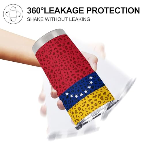 Posavasos para auto con diseño de bandera Venezuela y estampado leopardo miniatura 6
