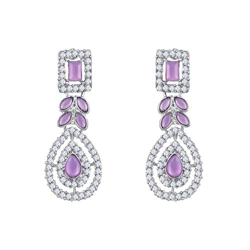 Image of Atasi International AD Diamond Kundan Style Silver Plated Crystals Necklace