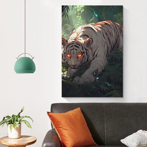 Pinturas murales de tigre en lienzo con impresión de alta resolución 4