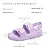 FUNKYMONKEY Unisex-Child Slides Adjustable Double Buckle and Back Strap Open Toe EVA Flat Sandals for Toddler Boys Girls (8 Toddler, Lilac/HGD)