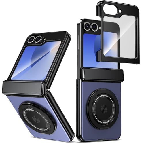 Étui Samsung Galaxy Z Flip 6 bleu avec protection de charnière magnétique