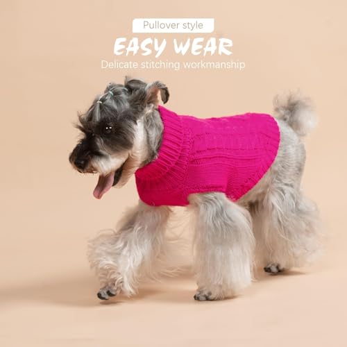 Image of BINGPET Dog Sweater for Small Dogs, Turtleneck Knitted Clothes