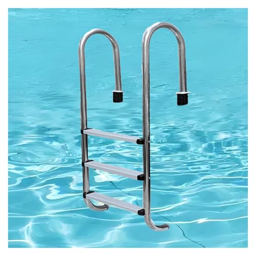Escalera para piscina de acero inoxidable 3 peldaños miniatura 1