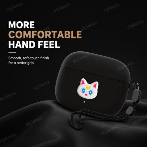 Image of Anvique Silicone Case for OnePlus Buds 4 Pro,Shockproof Protective Cover, Scratch Resistant, Lightweight, Precise Fit with Charging Access (Cat Lanyard)