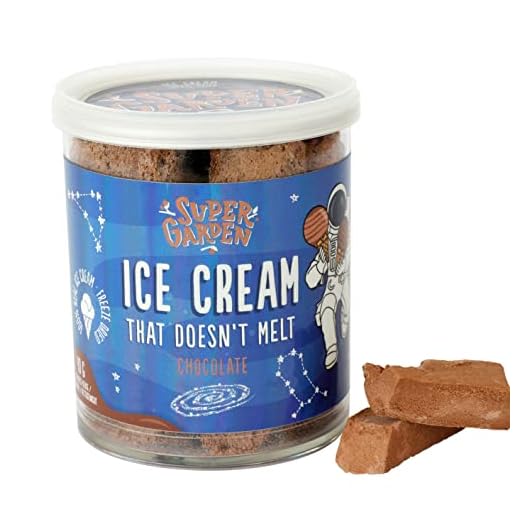 ¿Quién invento el helado? 7 Helado de chocolate liofilizado - Caramelo liofilizado de edición limitada - Comida de astronauta sabrosa y deliciosa y dulces liofilizados de Super Garden (40 g)