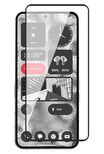 Image of Tempered Glass Screen Protector Compatible for Nothing Phone 2 5G with Edge-to-Edge Protector and Easy Installation Kit, Pack of 1, Black