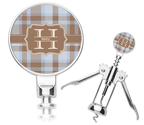 Personalized Two Color Plaid Corkscrew