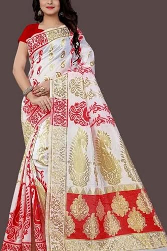 Generic red art silk saree in art silk – image 2