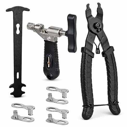 Bike Chain Tool, Bicycle Chain Tool with Master Link Plier Chain Breaker and Chain Wear Checker for Bike Chain link Removal Repair