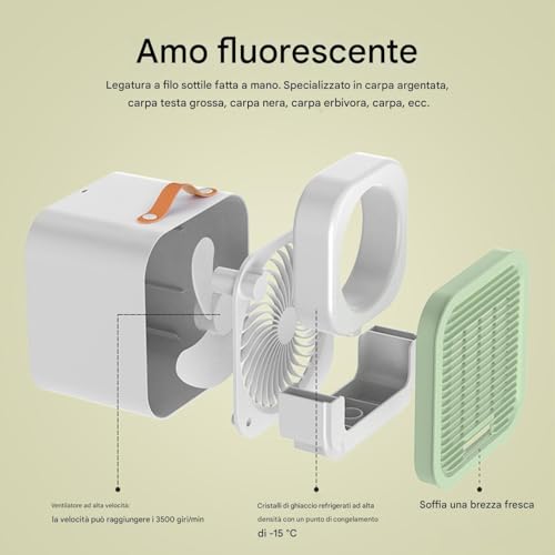 Ventilateur climatiseur portable 3 vitesses rechargeable été - 5
