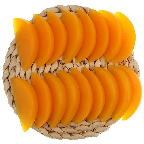 Gresorth 20 Pcs Artificial Yellow Peach Slice Fake Fruit Slices Home Table Cabinet Decoration #TOP3