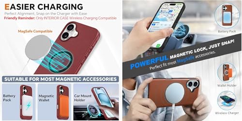 Image of WHITBULL Flip Case Detachable Leather Wallet Cover Removable 2 in 1 Smart Case Compatible with iPhone 16 Plus /iPhone 16 Max (Brown)