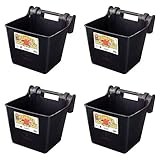 Little Giant HF15BLACK Heavy Duty 15 Quart Mountable Plastic Hook Feeder, Black (4 Pack)