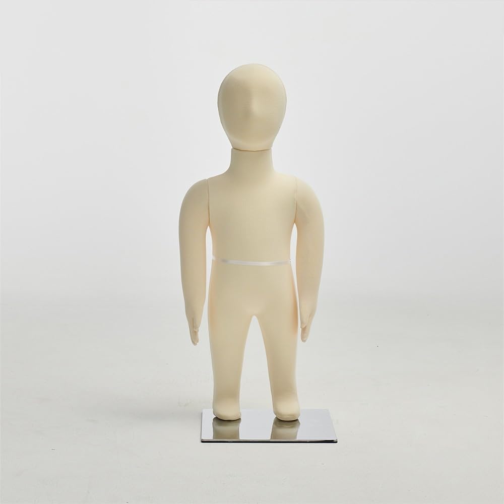 Kids Toddler Youth Mannequin Full Body Standing Unisex, Children's Clothing Store Dress Form with Base, Flexible Soft Sewing Form Pinable Manikin, Tailors Dummy,9 Years126cm/49.6