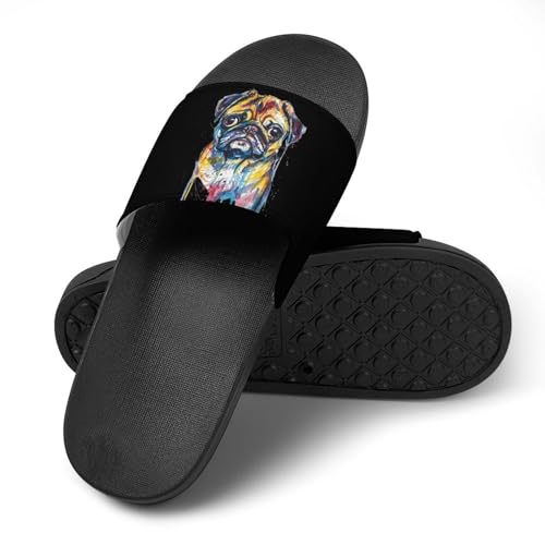 Watercolor Bull-Dog House Sandals Non-Slip Bathroom Slippers Beach Summer Shoes for Men Women4