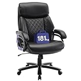 COLAMY Big and Tall Office Chair 400lbs, PU Leather Executive Office Chair for Heavy People, Extral Wide Adjustable Innerspring Desk Chair for Home Office with Padded Armrests