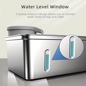 Dog Water Fountain Stainless Steel, 270oz/2.1Gallon, Pet Water Fountain for Cats and Dogs, Pet Drinking Fountain with Large Capacity, Large Surface Area, Ultra-Quiet Pump Dog Water Fountain Stainless Steel, 270oz/2.1Gallon, Pet Water Fountain for Cats and Dogs, Pet Drinking Fountain with Large Capacity, Large Surface Area, Ultra-Quiet Pump