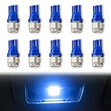ABOTHGD 10 Pieces 194 LED Bulb 6000K T10 168 2825 W5W 5SMD 5050 Chipsets Super Bright LED Replacement for Car Dome Map Door Courtesy License Plate Side Marker Lights (Blue)