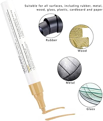 Qqmora Car Tire Paint Pen, Marking Pen Car Tire Paint Pen Not Easy to Fade Drying Tire Paint Pen (Golden Color),car paint supplies
