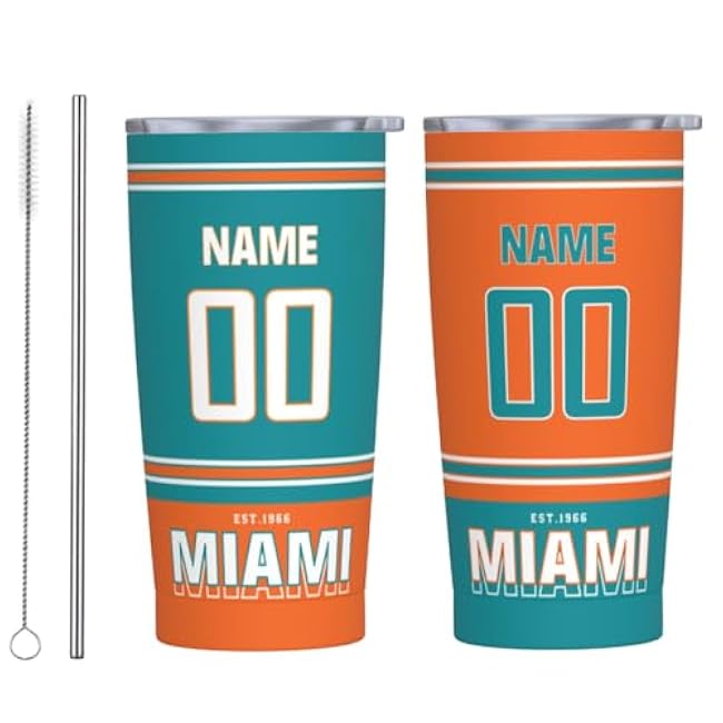 Green Bay Customize 20oz stainless steel Cup and Straw, Gifts for Men Women, Stainless Steel Vacuum Insulated Flip Straw Spill Proof Travel Mug Cup