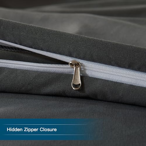 STWIENER Oversized King Duvet Cover 120"x120", Only 1 Piece Extra Large Ultra Soft Microfiber Grey Super King Duvet Cover for All Season Zipper Closure, 8 Corner Ties(1 Pc, Grey, OK 120x120 inch) by STWIENER - Image 5