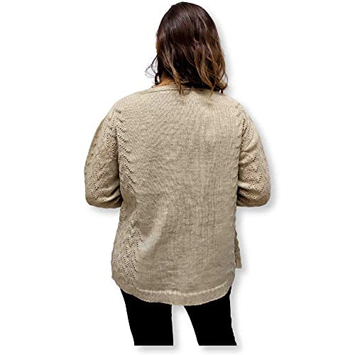 Casaco Feminino Plus size Tricot Quentinho com Botão Evangélico
