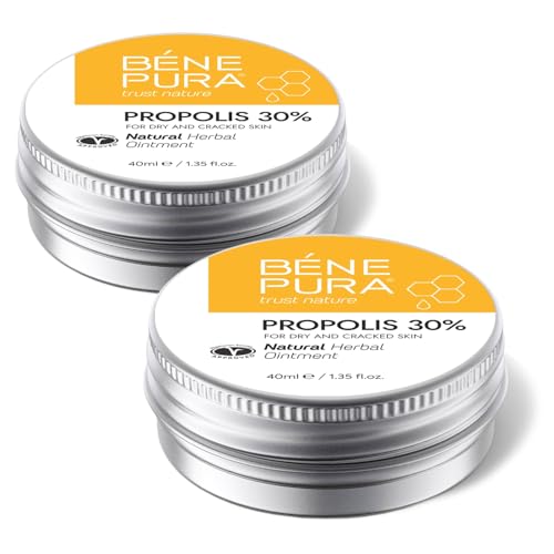 BenePura Propolis Salbe, Natürliche 30% Propolis Salbe für Juckende, Trockene und Rissige Haut, 40 ml (2er Pack)